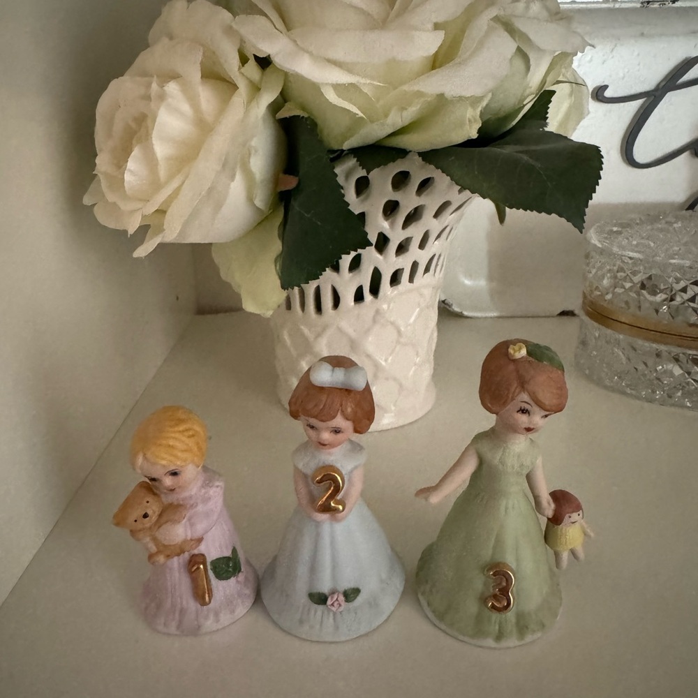 Enesco Vintage Blonde Growing up Porcelain Figurines